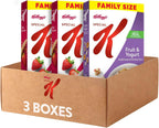 Kellogg’s Special K Breakfast Cereal, Family Breakfast, Fiber Cereal, Family Size, Variety Pack (3 Boxes)