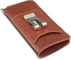 Orsus Soft Glasses Case with Belt Clip & Card Pocket, PU Leather Eyeglass Sunglasses Case Pouch Felt Lining