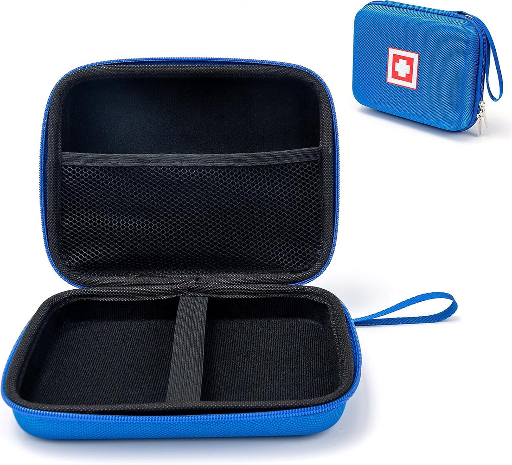 Protective Carrying Case for Portable Nebulizer, Travel Medical Bag with Hard Shell for Inhaler Spacer, Masks, Asthma Accessories Emergency Medicine Storage Bag for Kids and Adults (Blue)