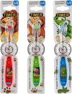 Lily's Home Kids Toothbrush Set – 2 Minutes Timer - Cute Animal Theme & Magical Glow - Ideal Toothbrush for Aged 3+ Boys - Promote Healthy Oral Care - 3 Pack with Soft Bristles