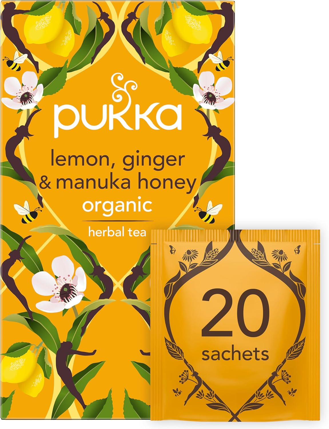 Pukka, Tea Lemon Ginger Manuka Honey Organic, 20 Count