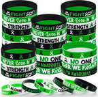 Cinrobiye 30 Pcs Mental Health Awareness Silicone Bracelets, Green Ribbon Wristbands with Faith, Courage, Hope, Strength for Men Women, Mental Health Month Gifts, Fundraisers, Party Favors, Stocking Stuffers