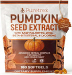 Pumpkin Seed Oil with Saw Palmetto, Beta-Sitosterol, Zinc & BioPerine® – 180 Vegan Softgels | Prostate & Hair Growth Support | DHT Blocker | Urinary & Bladder Health | Cold-Pressed
