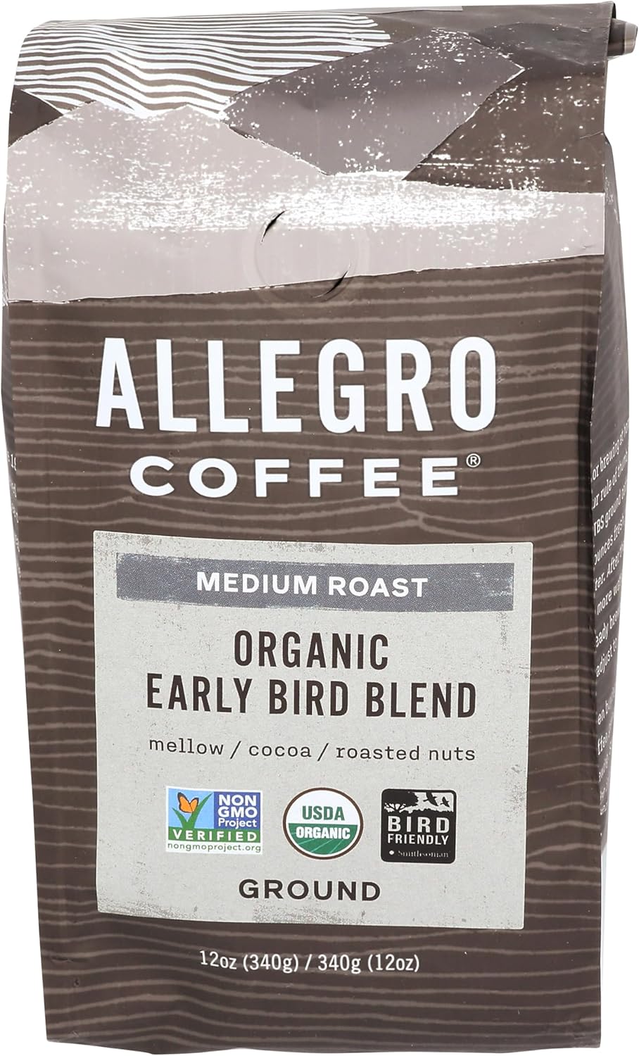 Allegro Coffee Organic Early Bird Blend Ground Coffee, 12 oz