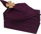 Bedding Craft Hemstitched Cotton Dinner Napkins Set of 12 – 18x18 Elegant Italian Plum – Machine Washable Soft Fabric Napkins for Weddings, Formal Dinners & Daily Dining