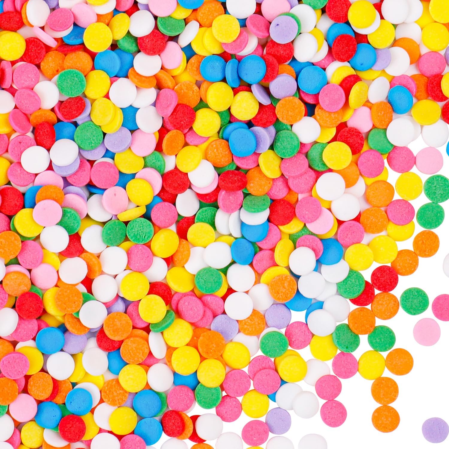 Rainbow Confetti Sprinkles, Round Sprinkles for Cake Decorating, Edible Sprinkle Mix for Holiday Baking, Ice Cream Toppings, Cupcakes, Cookies, Donuts