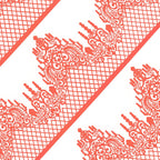 Large Pre-Made Ready to Use Edible Cake Lace Lattice Diamond Scallop Red 12-inch 10-Piece Set