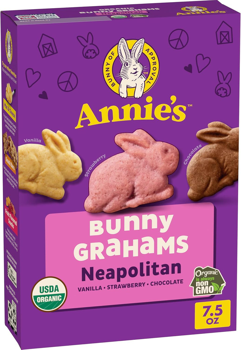 Annie's Organic Bunny Grahams Snacks, Neapolitan, 7.5 oz