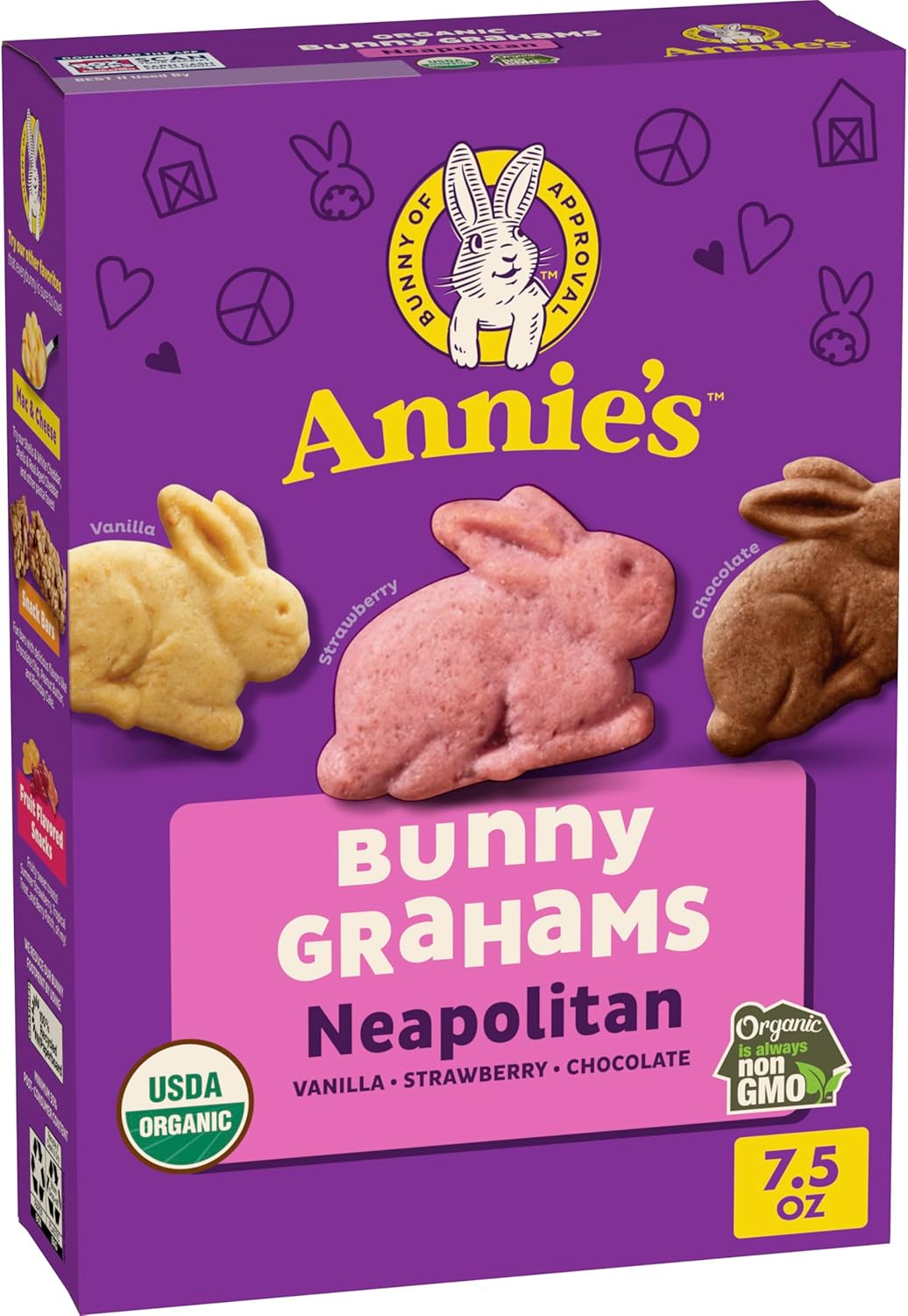 Annie's Organic Bunny Grahams Snacks, Neapolitan, 7.5 oz