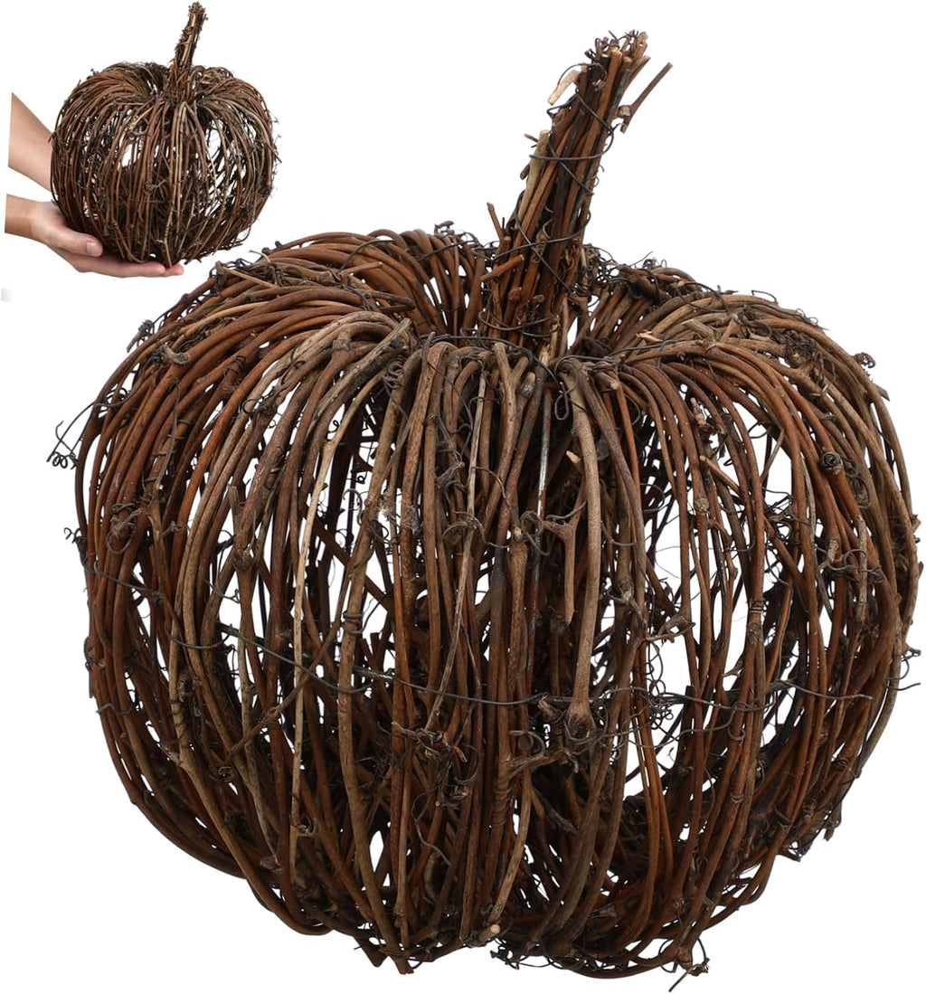 Cabilock 1pc Rattan Pumpkin Decoration for Halloween Home Party Creative Desktop Adornment for Festive Decor - Material for Themed Layouts