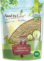 Food to Live Organic Brown Jasmine Rice, 1 Pound – Non-GMO, Whole-Grain Rice, Long-Grain Variety, Non-Irradiated, Kosher, Vegan. Rich in Fiber. Perfect for Curries, Pilafs, and Desserts