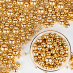 Edible Gold Pearl Sprinkles,Candy Pearls for Baking,Sprinkle Mix Size,130g/4.58oz Sugar Cake Decorations,Cupcake Toppers,Cookie Decorating,Donuts Ice Cream Decorating,Wedding Birthday Party Mother's Day Supplies