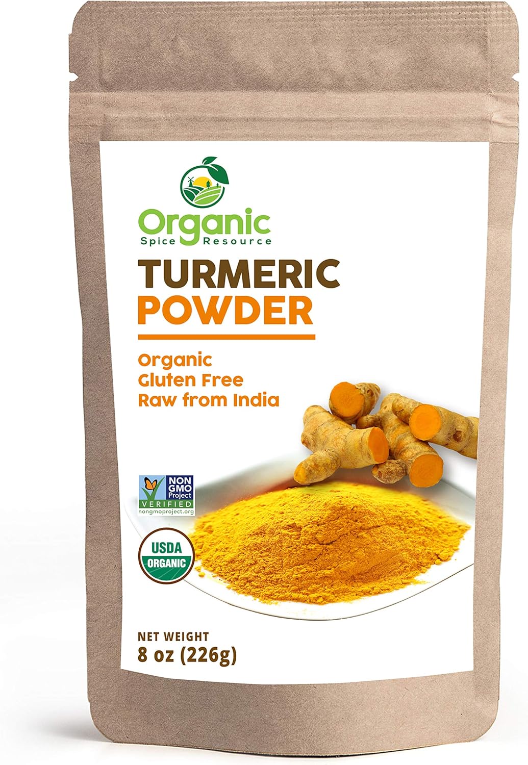 Organic Spice Resource Turmeric Root Powder, 8 oz (226 g)