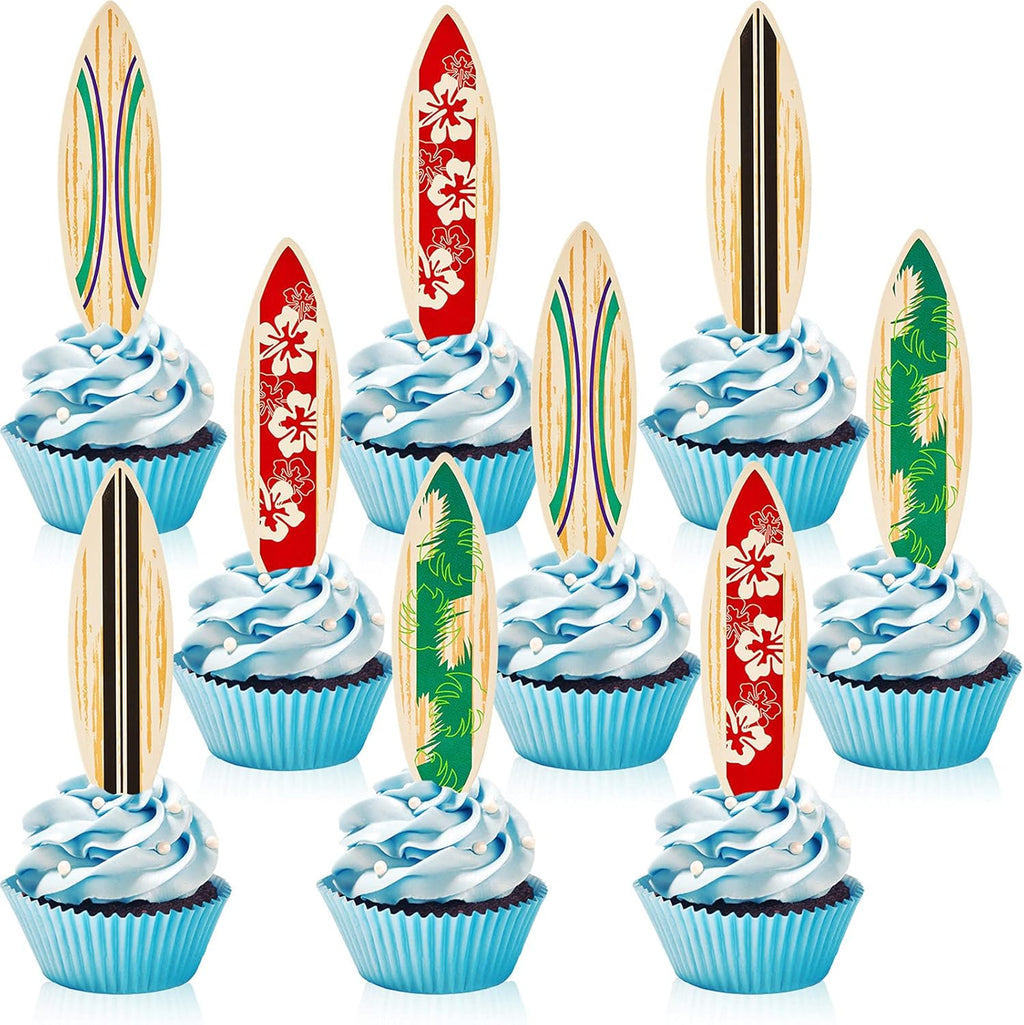 48 Pieces Surfboard Cupcake Toppers Surfboard Beach Cake Decorations Surfboard Mini Accents for Swimming Pool Summer Beach Party Luau Birthday Baby Shower Party Supplies