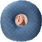 Ear Piercing Pillows for Side Sleeper with Ear Hole CNH Piercing Pillows Support Head Neck Ear Pain Relief Ear Pressure Sore Side Sleeping Ear Guard, Minky Dot Denim Blue