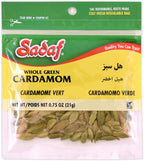 Sadaf Green Cardamom Whole - Green Cardamom Pods for Cooking and Food Seasoning - Middle Eastern Cuisine Cardamon Spice - 0.75 Oz Resealable Bag