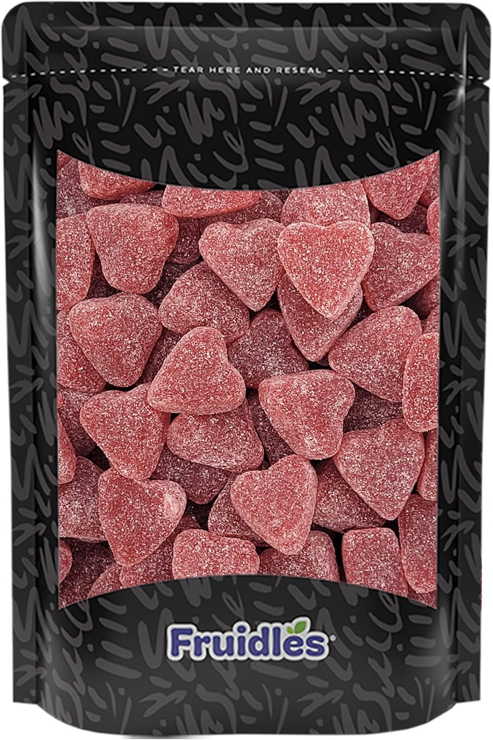 Fruidles Valentine's Coated Cinnamon Jelly Hearts, Delicious Gummy Candy, Fun and Festive Holiday Gummi Snacking (Half-Pound)
