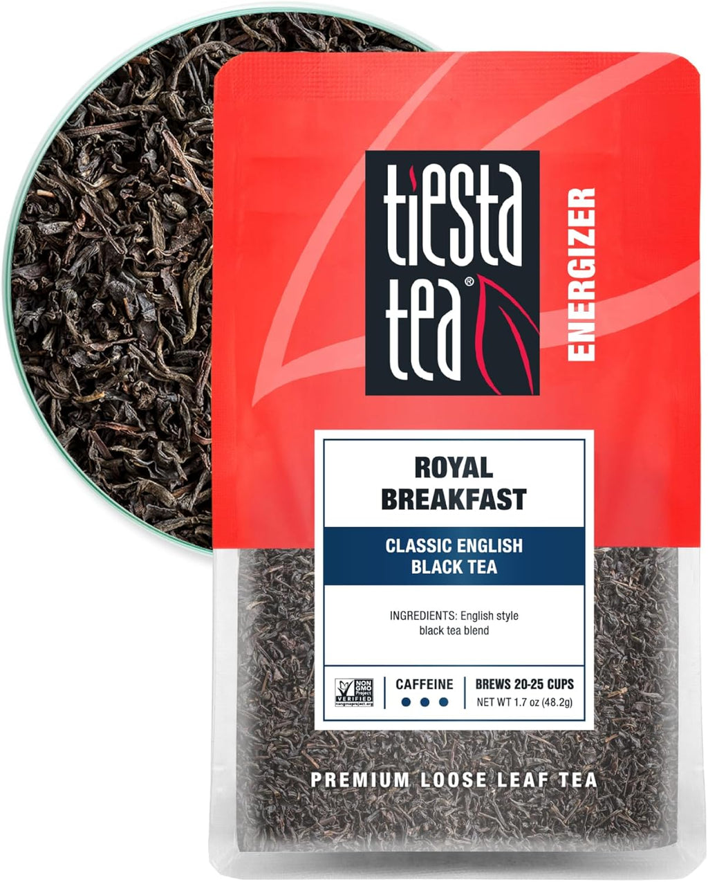 Tiesta Tea - Royal Breakfast, Loose Leaf, Classic English Black Tea, Premium Blend, High Caffeine Hot & Iced, Brews Up to 25 Cups, 1.7 Ounce Resealable Pouch