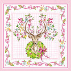 IHR Ideal Home Range Cocktail Napkins Disposable 3-Ply Paper Party Napkin Pack, 5" x 5", Vintage Ornament Deer, 20-Count