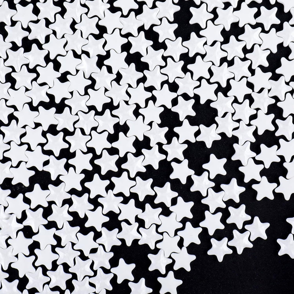 White Star Sprinkles, Edible Candy Stars for Cake Decorating, Cupcakes, Cookies & Desserts, 4.6oz White Sprinkles for Christmas, Wedding, Birthday, Holiday Baking