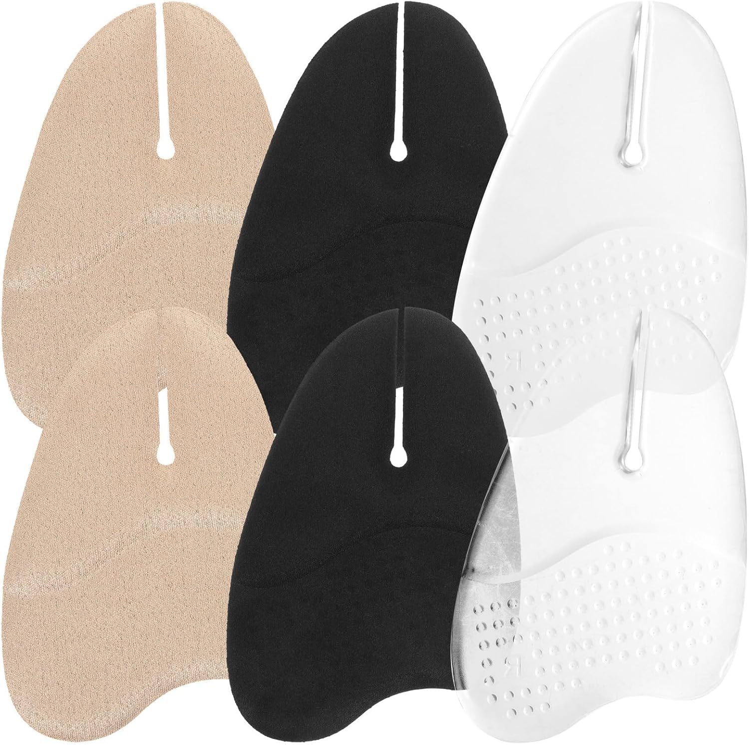 GLEAVI 3 Pairs Thong Sandal Toe Protectors and Forefoot Cushions, and Velvet Fabric Anti-Slip Pads with Shock Absorption for Women’S Flip-Flops and Sandals
