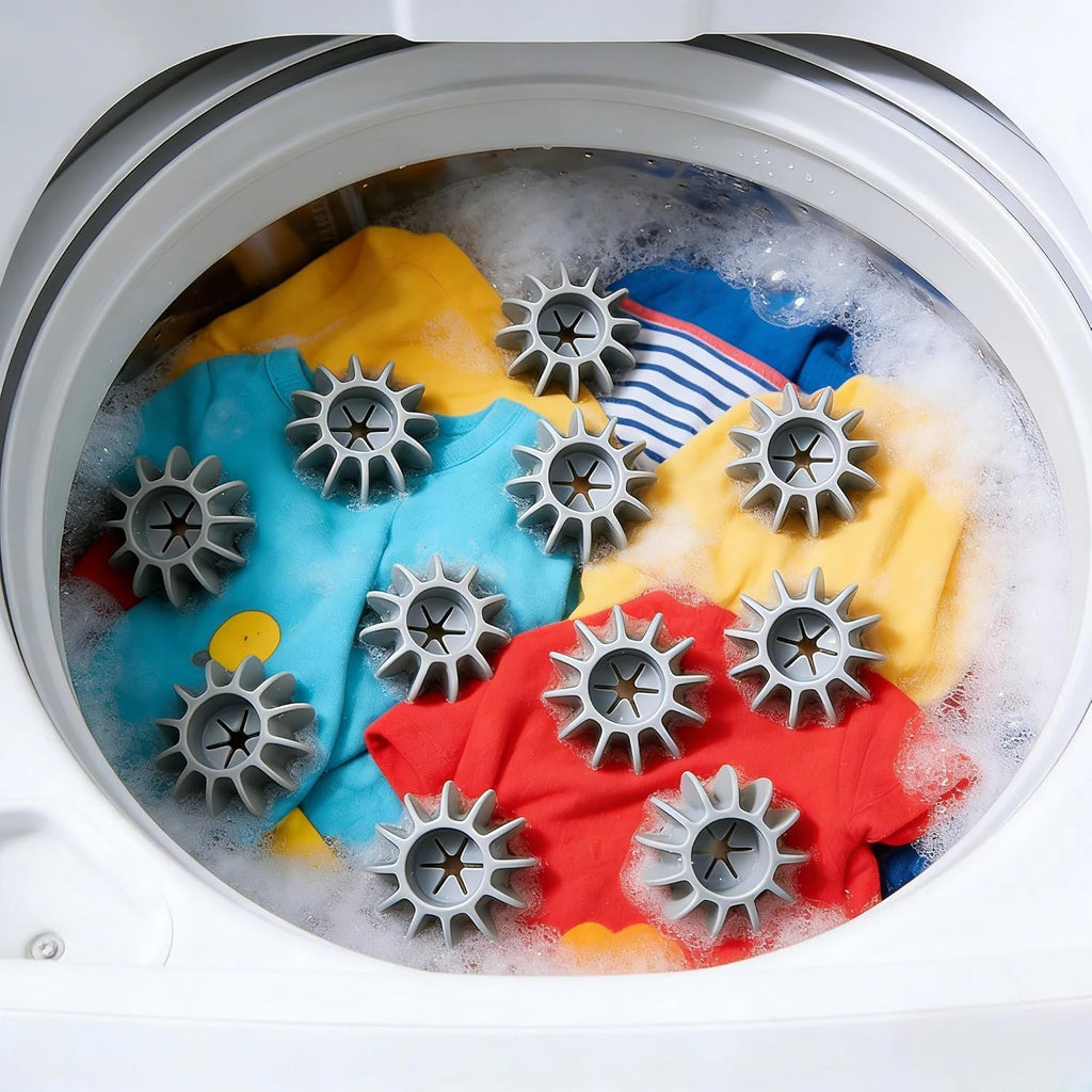 11 Pcs Reusable Laundry Scrubbing Balls for Washer – Tangle-Free Washing Balls, Anti-Tangle Laundry Agitator Balls for Cleaner Clothes, Effective Washing for All Machines, (Grey)