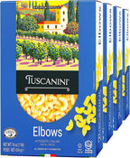 Tuscanini Authentic Italian Elbow Macaroni Pasta 16oz (4 Pack) Made with Premium Durum Wheat , Done in 7-10 Minutes