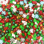 Christmas Sprinkles Candy Sugar Snowflakes Red and Green Santa Claus Sprinkles Cake Decorations Cupcake Toppers Cookie Decorating 3.5oz