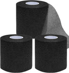 ADMITRY Pre Wrap Tape Athletic,3 Rolls X 22 Yards Black Prewrap,Headbands for Hair,Foam Underwrap Sports Wrap