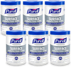 PURELL Professional Surface Disinfecting Wipes, Citrus Scent, 110 Count Canister, 7"x 8" Wipes (Pack of 6) - 9342-06