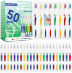Comdian 50 Pcs Toothbrush Bulk Disposable, Travel Toothbrushes Pack, Soft Bristle Individually Wrapped and Good Cleaning for Kids, Adult and The Elderly. Suitable for Hotel, Travel, Home, Donated