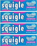 Squigle Enamel Saver Toothpaste (Canker Sore Prevention & Treatment) Prevents Cavities, Perioral Dermatitis, Bad Breath, Chapped Lips - 4 Pack