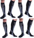 Compression Socks Men Women 20-30 mmHg Athletic Fit Running Medical Pregnancy Flight Travel 4 Pair Christmas Gift
