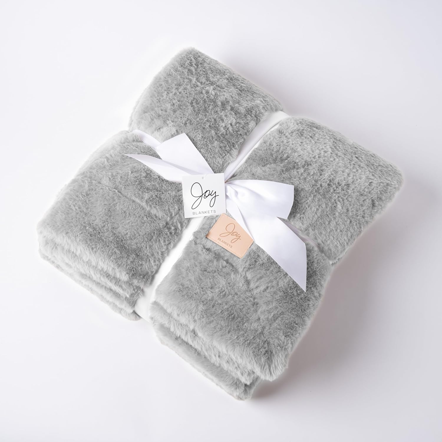 Joy Blankets Luxury Faux Fur Baby Blanket – Premium Non-Toxic Gift for Newborn & Toddler – Oeko-TEX Certified, Shed-Free, Machine Washable 30"x36" (Pacific Fog Grey)