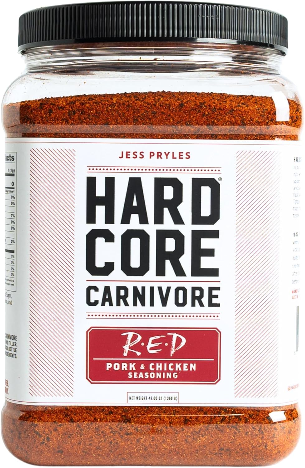 Hardcore Carnivore Red - All Purpose Seasoning (48 oz Mega Pack) Texas-Made, for Pork, Chicken, BBQ, Grilling and Smoking