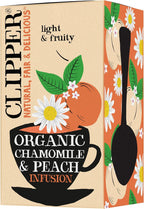 Clipper Tea Chamomile & Peach Teabags – USDA Organic, Great Hot or Iced – Natural, Fair & Delicious Fruity Chamomile & Peach Infusion – 20 Tea Bags