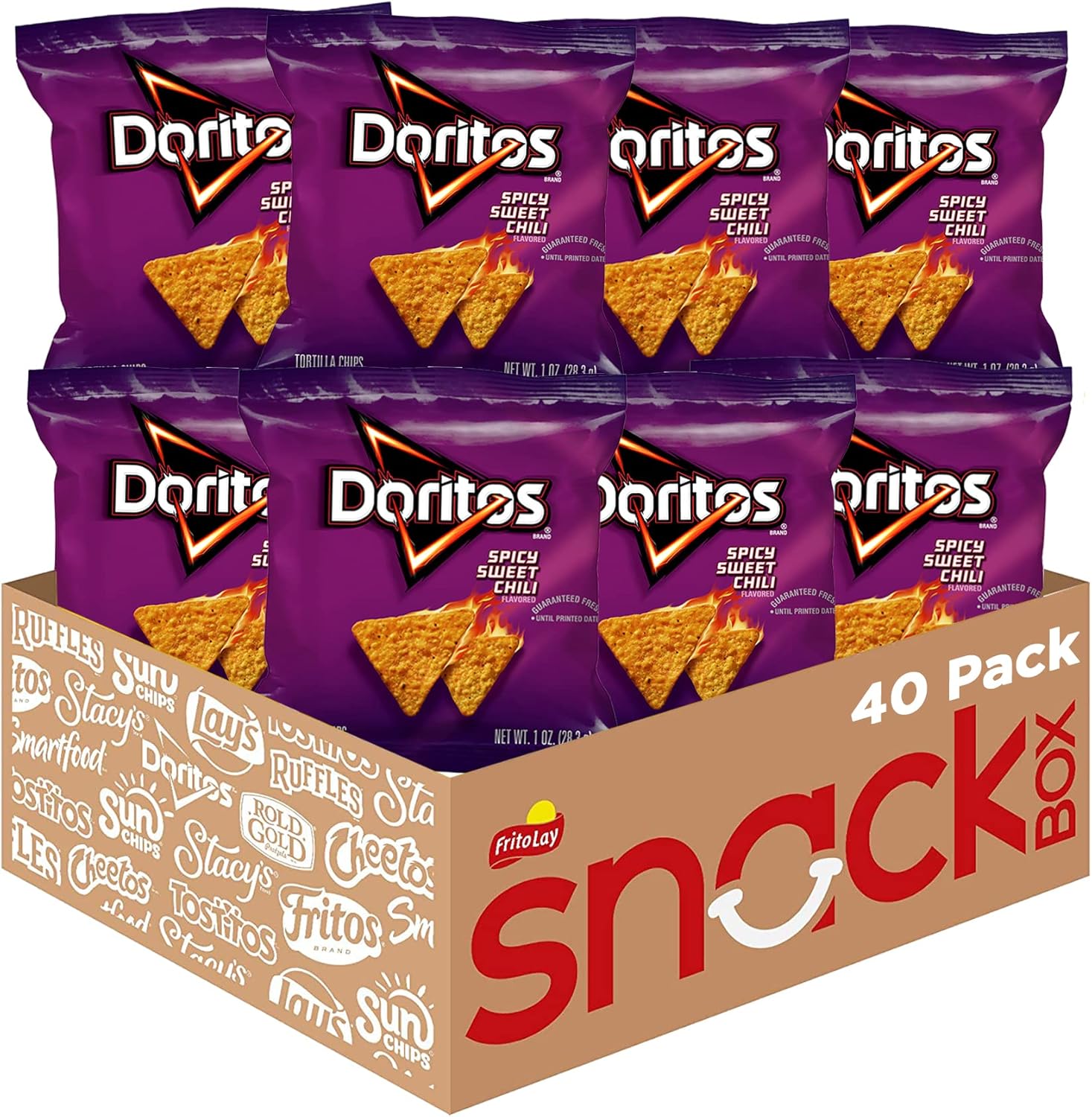 Doritos Flavored Tortilla Chips, Spicy Sweet Chili, 1 Ounce (Pack of 40)