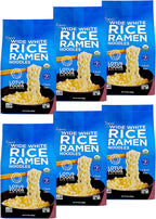 Lotus Foods Wide White Rice Ramen Noodles - Gluten Free & Organic Wide Rice Noodles for Soup Broth & Stir Fry, Wavy Asian Dried Rice Noodles, Vegan Friendly - 10 oz 4 Pack (Pack of 6)