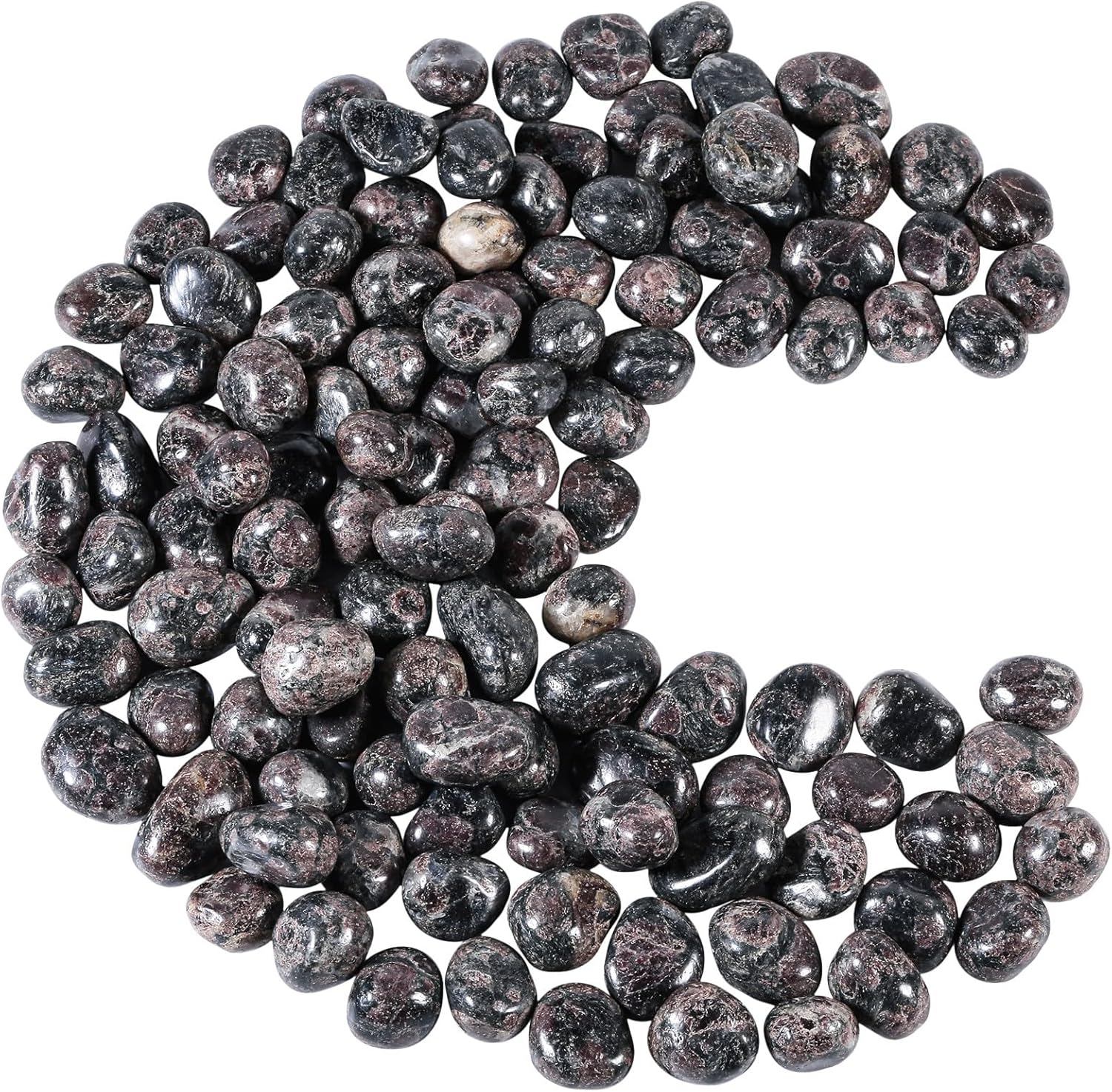 SUNYIK 1LB Cherry Blossom Pomegranate Tumbled Polished Stones 0.3''-1'', Healing Crystals for Jewelry Making, Reiki Chakra Balancing, Assorted Bulk Smooth Stones for Crafts Meditation & Decor