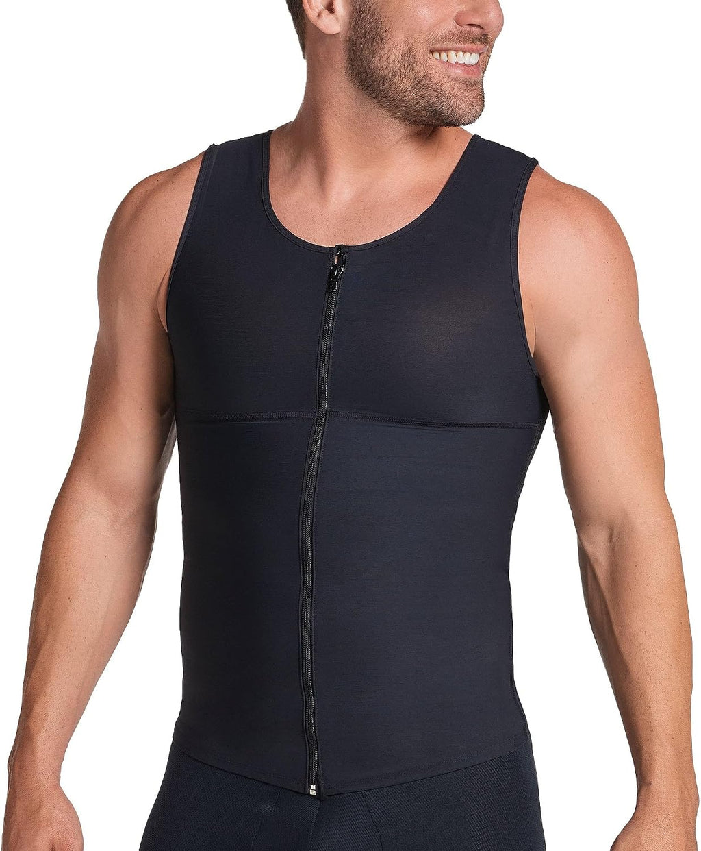 Leo Mens Shapewear Tummy Control Compression Vest for Men – Body Shaper Undershirt, Back Support & Posture Corrector