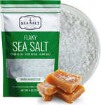 Garnishing Hand Harvested Sea Salt Grains, Baja Fleur de Sel Grain Salt, for Baking and Cooking and Fishing, 4 oz Bag