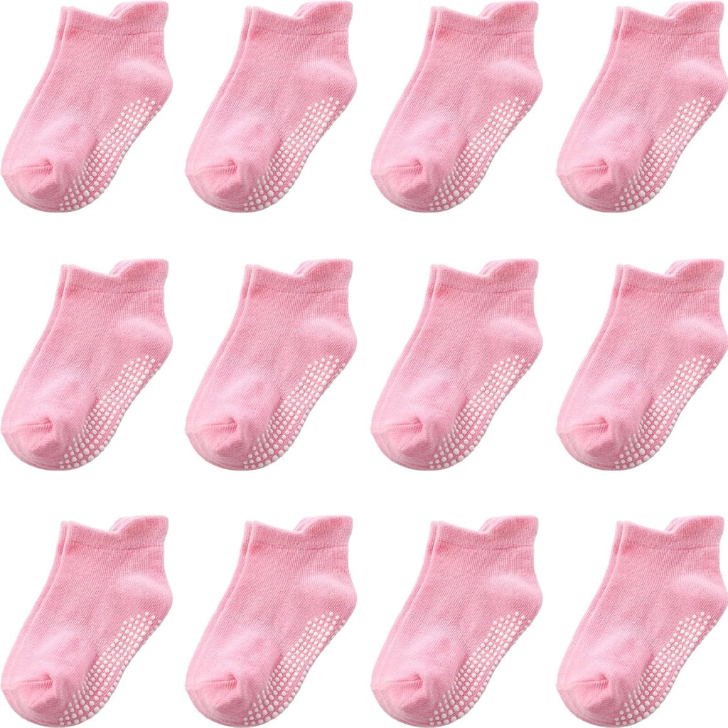 Aroveea Non Slip Grip Ankle Baby Socks 12 Pack for Toddler Boys and Girls Kids,Infant Cute Cotton Baby Socks