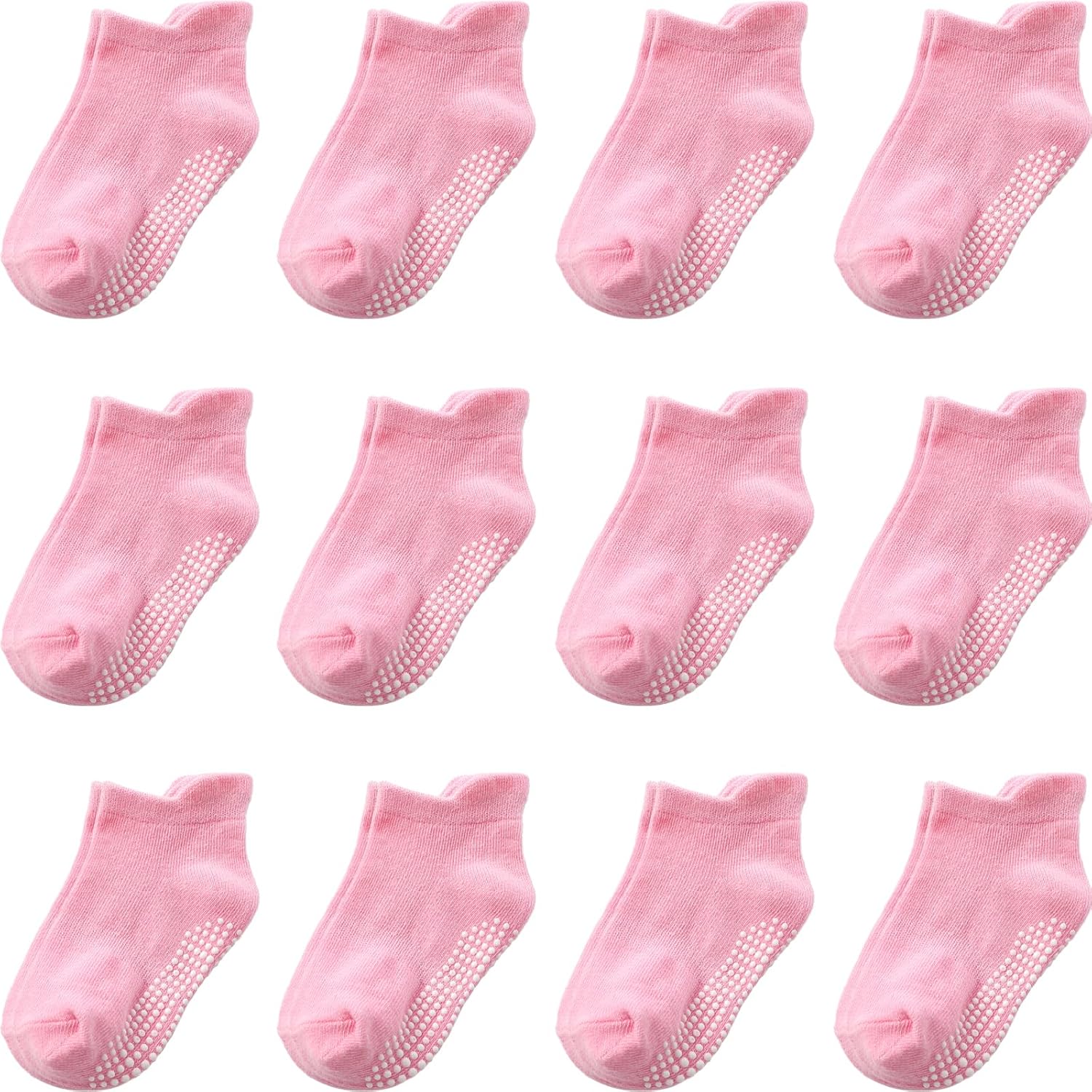 Aroveea Non Slip Grip Ankle Baby Socks 12 Pack for Toddler Boys and Girls Kids,Infant Cute Cotton Baby Socks