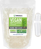 XPRS Nutra Size 00 Empty Capsules - 1000 Clear Count Empty Vegan Capsules - Vegetarian Empty Pills - DIY Vegetable Capsule Filling- Veggie Pill Caps
