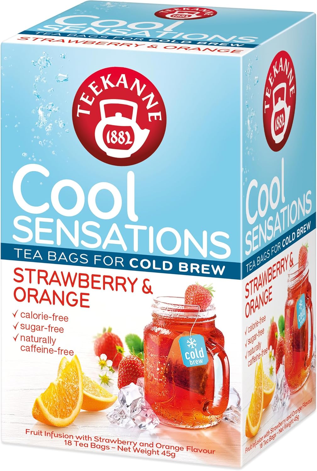 Teekanne Cool Sensations Strawberry & Orange - Refreshing Fruity Tea for Summer