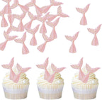 20 Pieces Acrylic Mermaid Tails Cupcake Toppers Picks Mini Pink Mermaid Tail Cake Decorations for Under the Sea Theme Summer Party Baby Shower Birthday Party Supplies (White Tail)