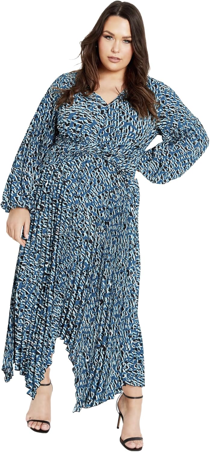 Avenue Women's Plus Size Eve Pleat Dress