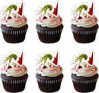 50 PCS Edible Merry Christmas Cupcake Toppers Wafer Paper Green Monster Hand Cake Toppers Merry Christmas Party Decorations for Xmas Theme Baby Shower Birthday Monster Party Cake Decorations Supplies
