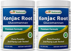 Best Naturals 2 Pack Konjac Glucomannan Root 1 Pound - 2000 mg per Serving - (Total 2 Pound)