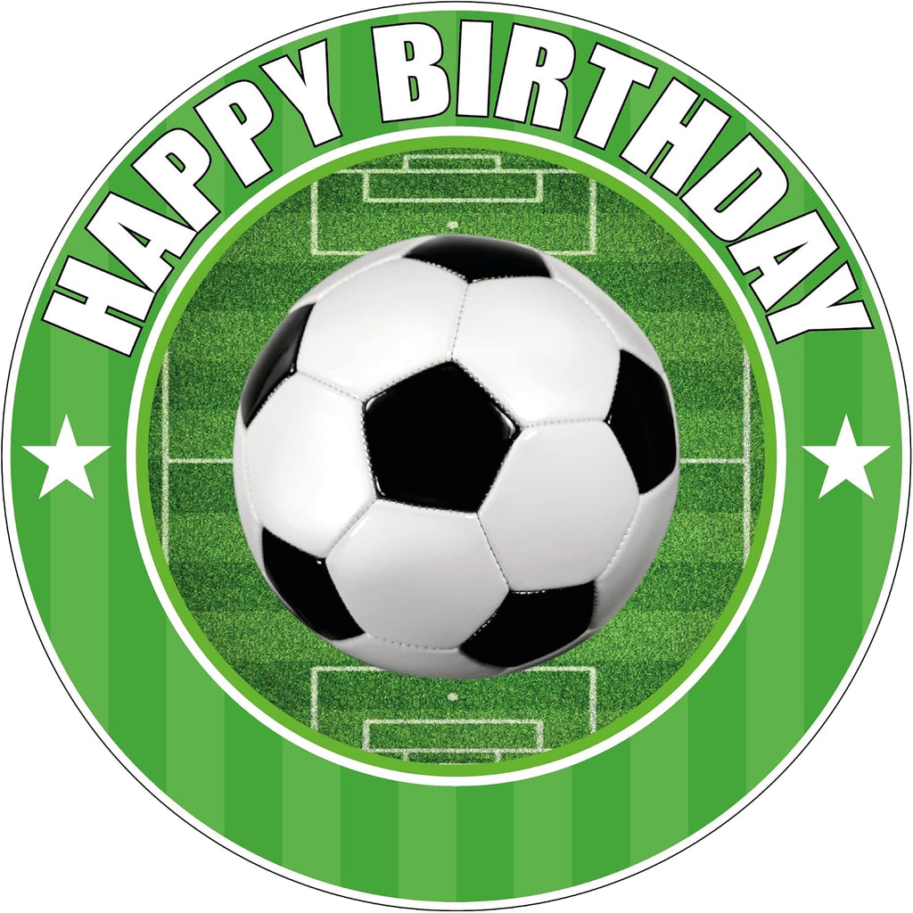 7.5 Inch Soccer Ball Cake Topper – Round Edible Birthday Cake Decorations, Happy Birthday Cake